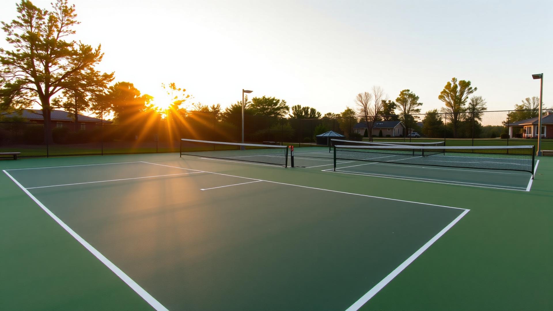 Outdoor court at golden hour